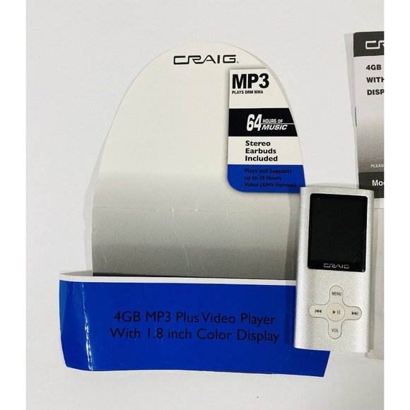 Craig MP3 4GB Plus Video Player 1.8” Color Display Music Untested Parts Repair - Picture 2 of 11
